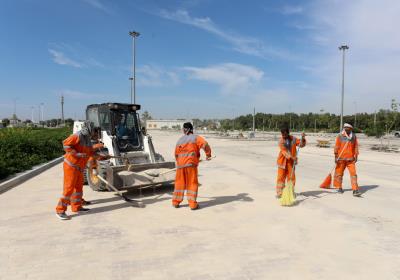 آماده سازی محوطه پایانه جدید فرودگاه به همت شرکت عمران آب و خدمات کیش