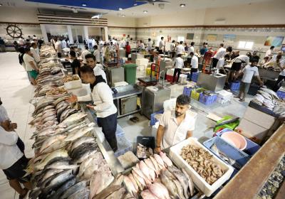 عرضه ماهی و آبزیان به ساکنان و گردشگران نوروزی در بازار ماهی کیش